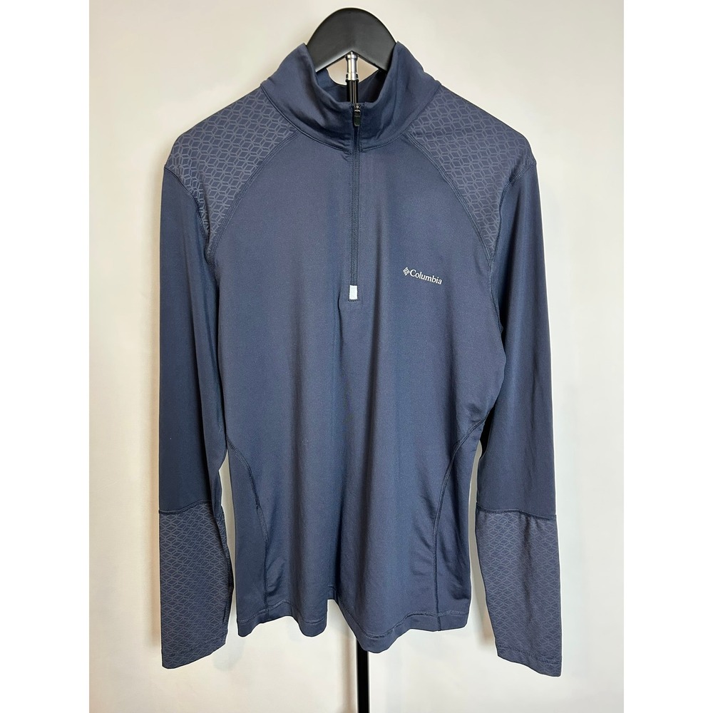Columbia Omni-Wick Quarter Zip Pullover Navy Active Top XL Hiking Skiing Layer